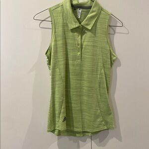 Adidas Green Fitted Polo Tank Top